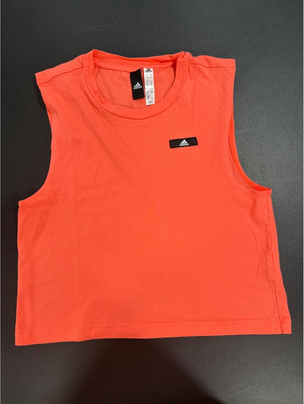 Adidas Women's Sleeveless Crop Tank Top Small Coral Orange